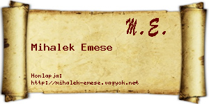 Mihalek Emese névjegykártya